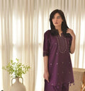 Purple Aura Embroidered 3PC Premium Arabic Lawn