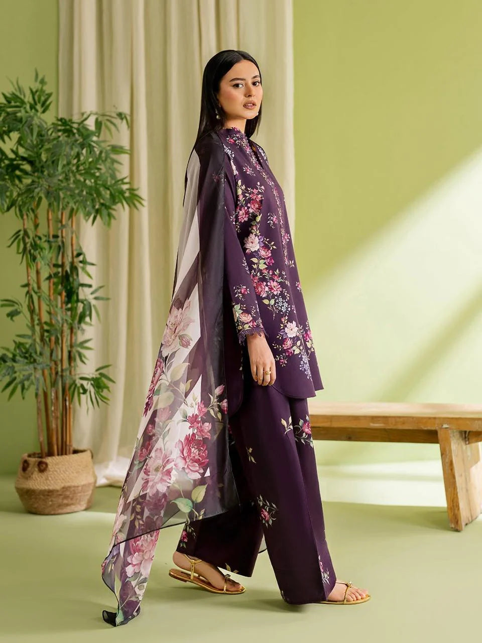 Jahan Digital Farshi Shalwar 3PC Luxury Silky Mid Season