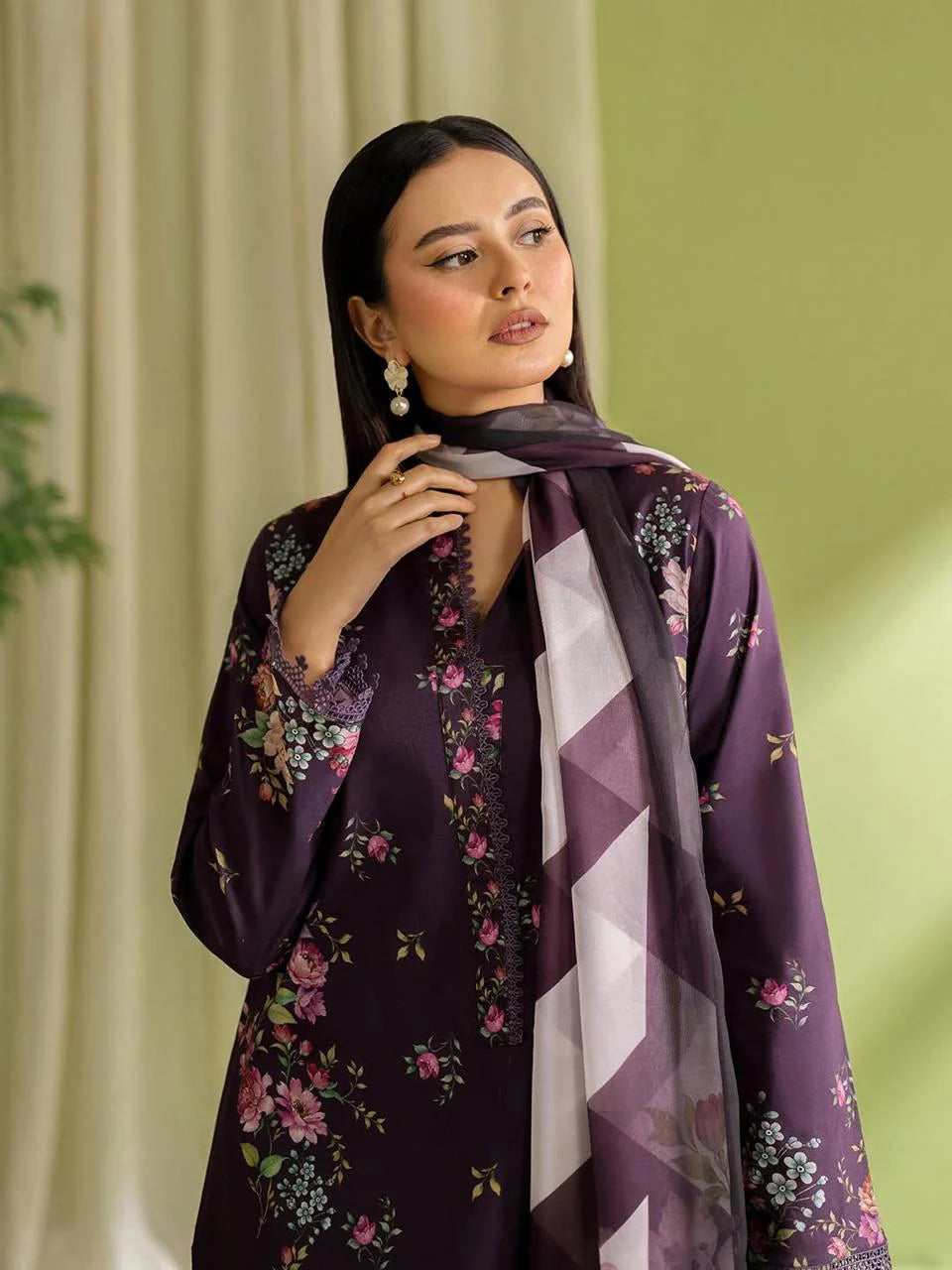 Jahan Digital Farshi Shalwar 3PC Luxury Silky Mid Season