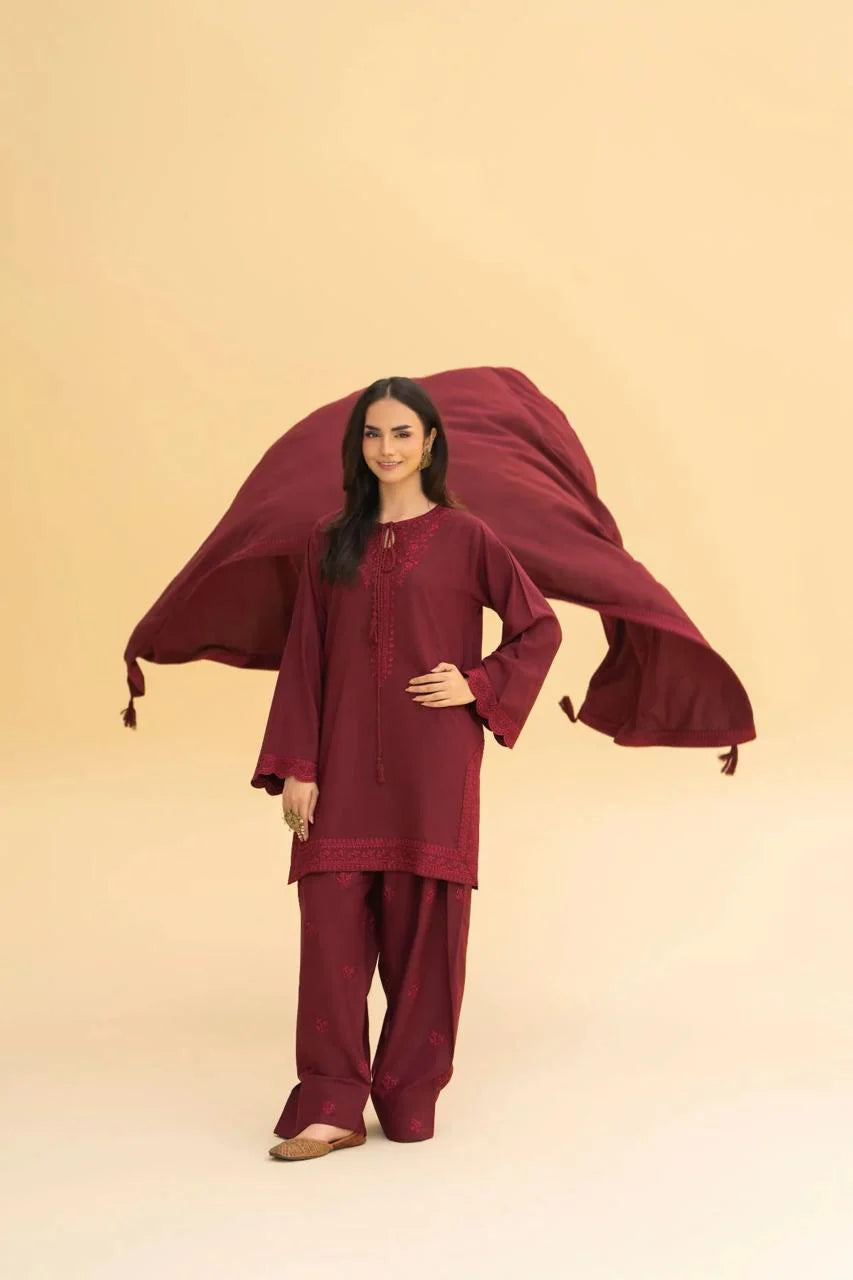 Meherza Embroidered Farshi Shalwar 3PC Premium Collection