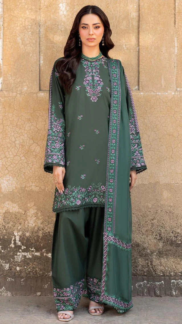 Naima Embroidered 3PC Premium Stone Linen Collection