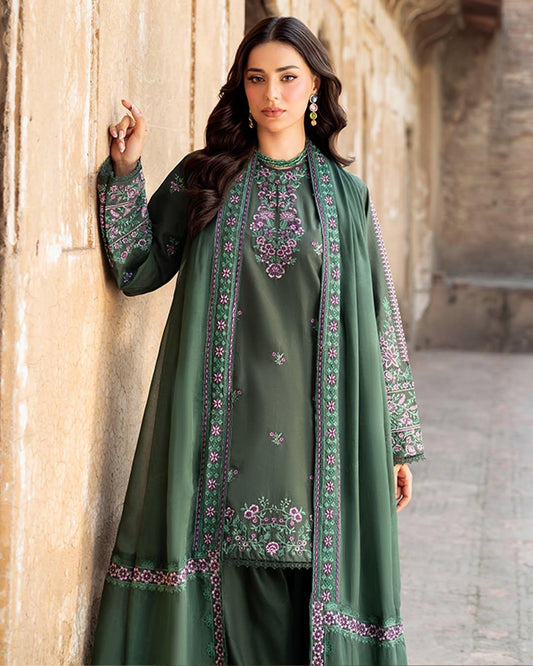 Naima Embroidered 3PC Premium Stone Linen Collection