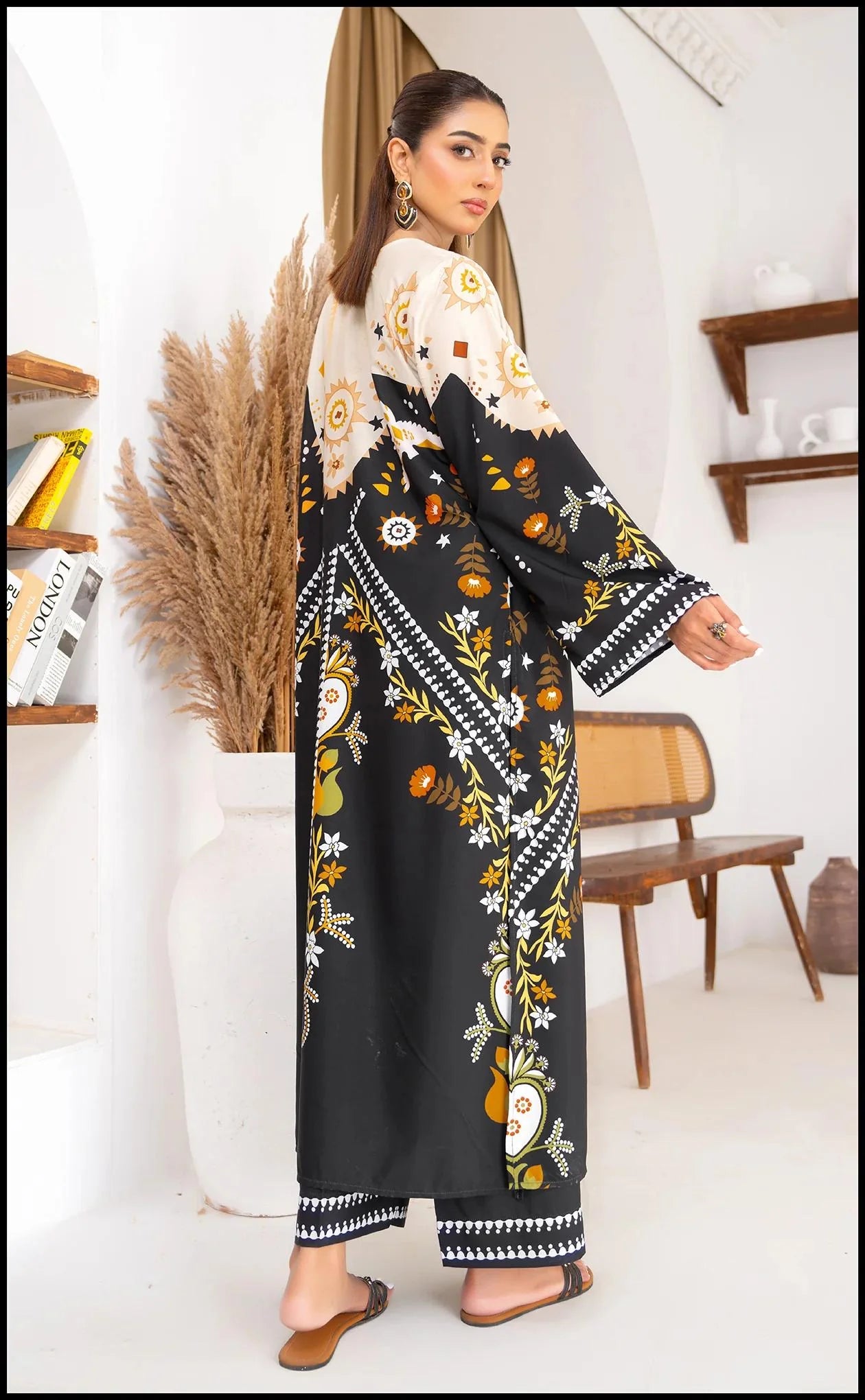 Isra Digital Co-Ord 2PC Winter Silk Set