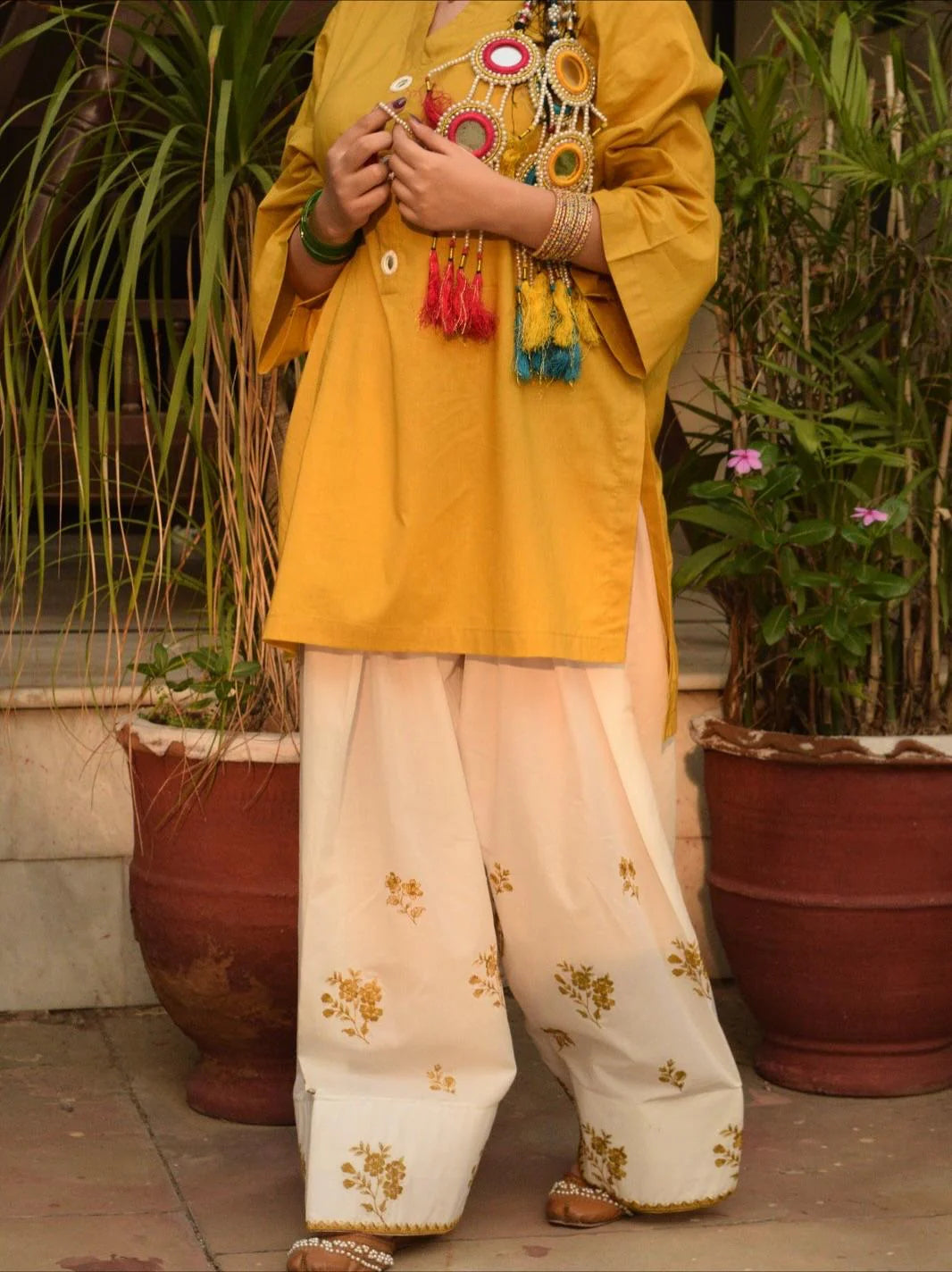 Ladli Embroidered Shalwar Set Premium Stone Linen Collection