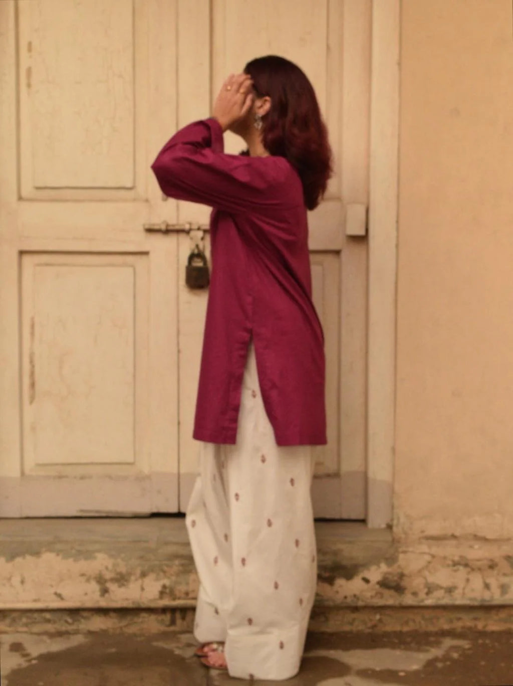 Ladli Embroidered Shalwar Set Premium Stone Linen Collection