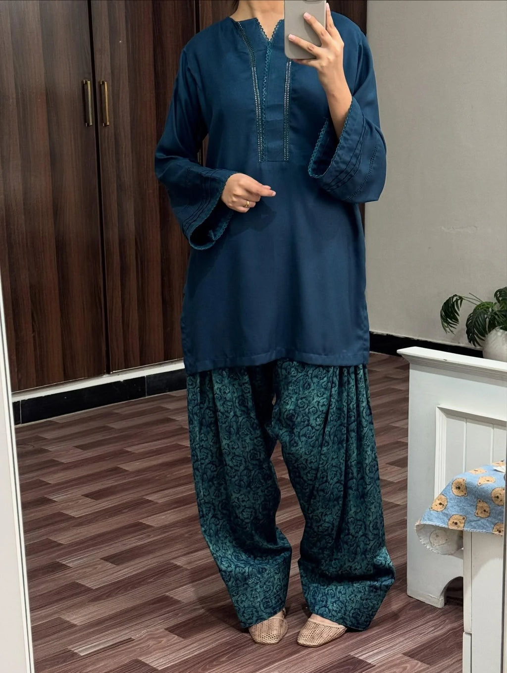 Blue Digital Farshi Shalwar 2PC Luxury Collection