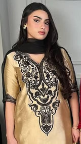 Gold Zauq Embroidered 3PC Luxury Collection