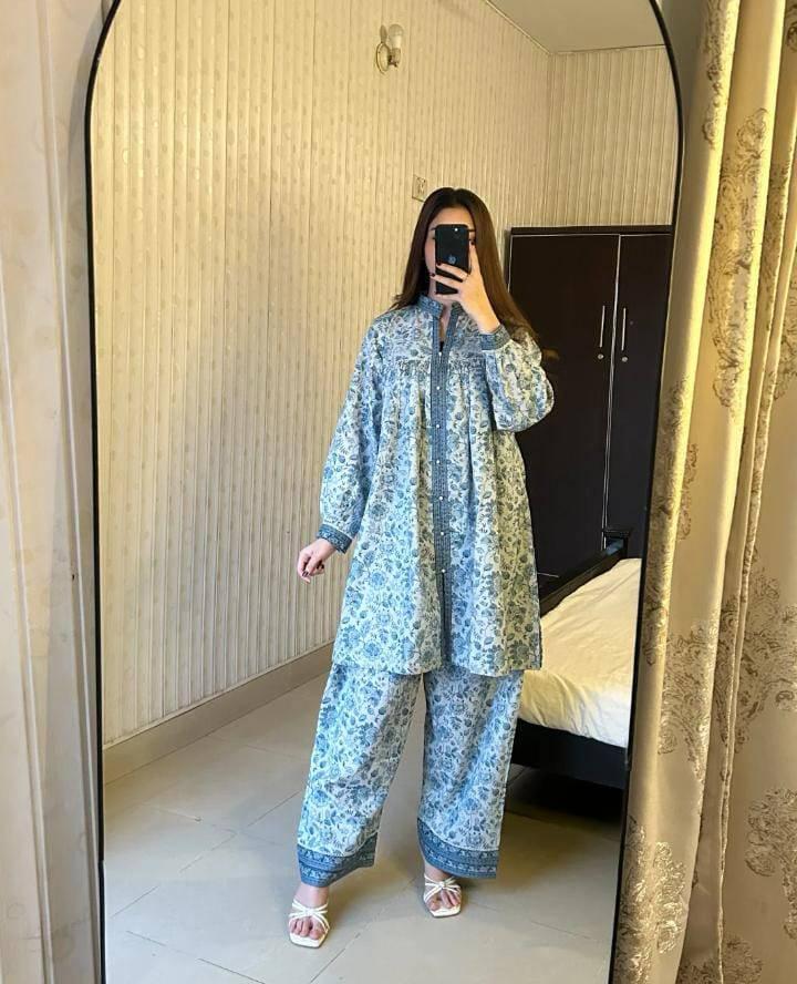 Aqsa Digital Farshi Shalwar 3PC Luxury Collection
