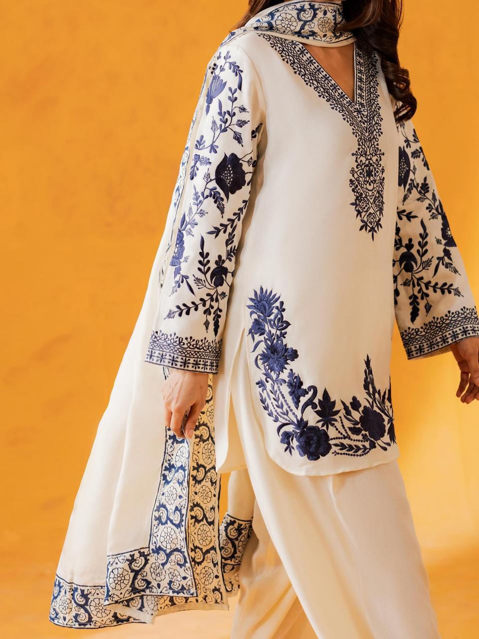 Jordan Embroidered Farshi Shalwar 3PC Premium Linen Collection