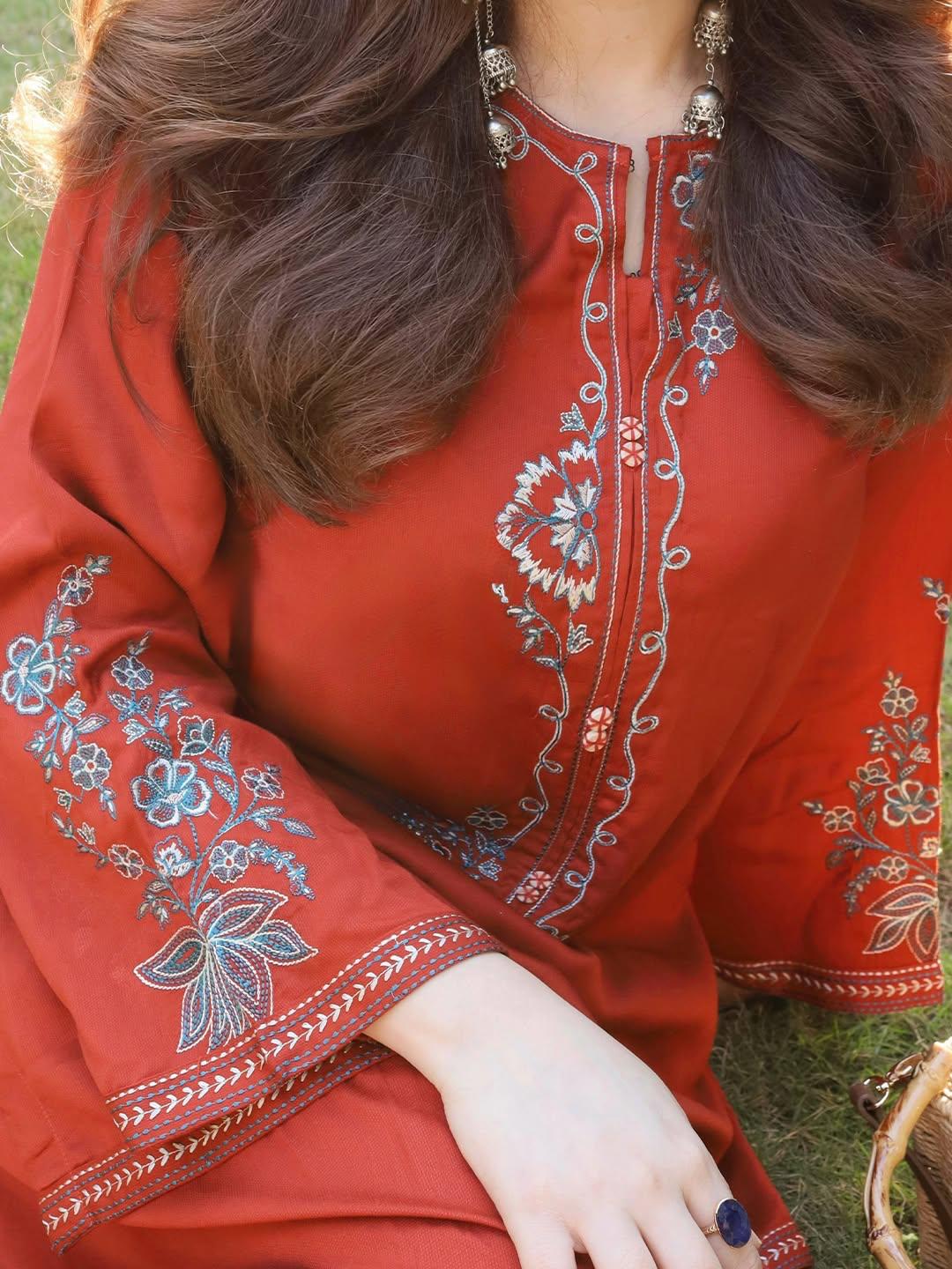 Khaddar Embroidered Co-Ord Set Premium Summer Collection