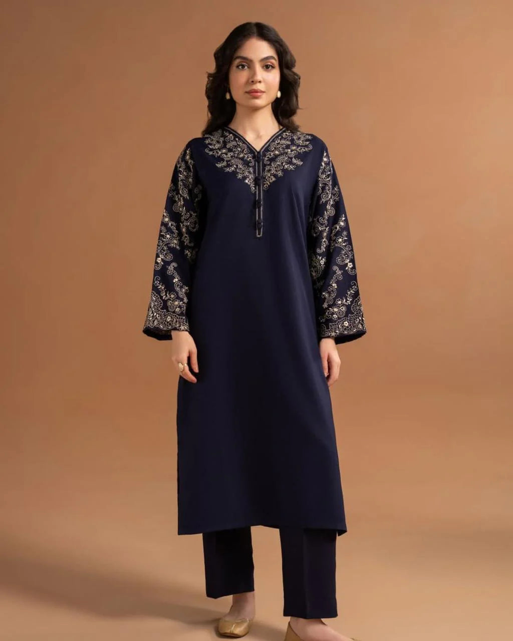 Blue Topz Embroidered 2PC Premium Linen Collection