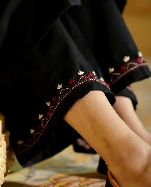 Black Luxe Embroidered 2PC