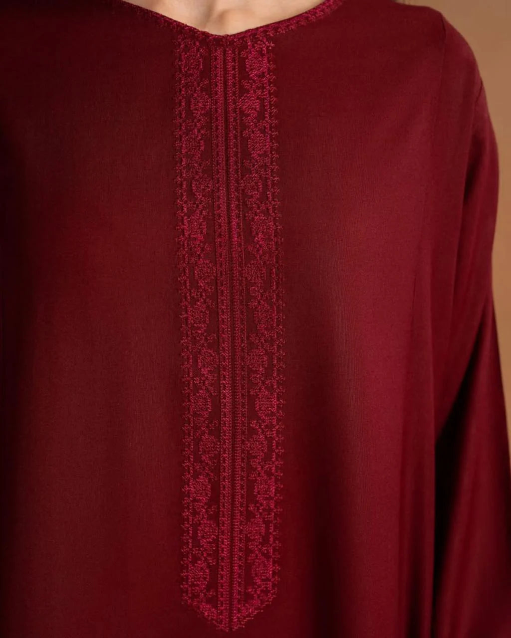 Maroon Embroidery 3PC Premium Lawn Summer Collection
