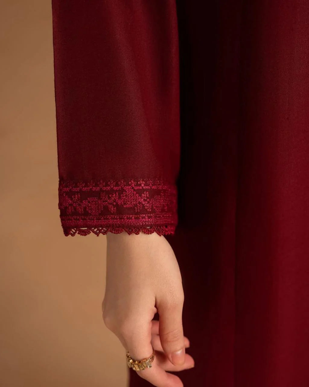 Maroon Embroidery 3PC Premium Lawn Summer Collection