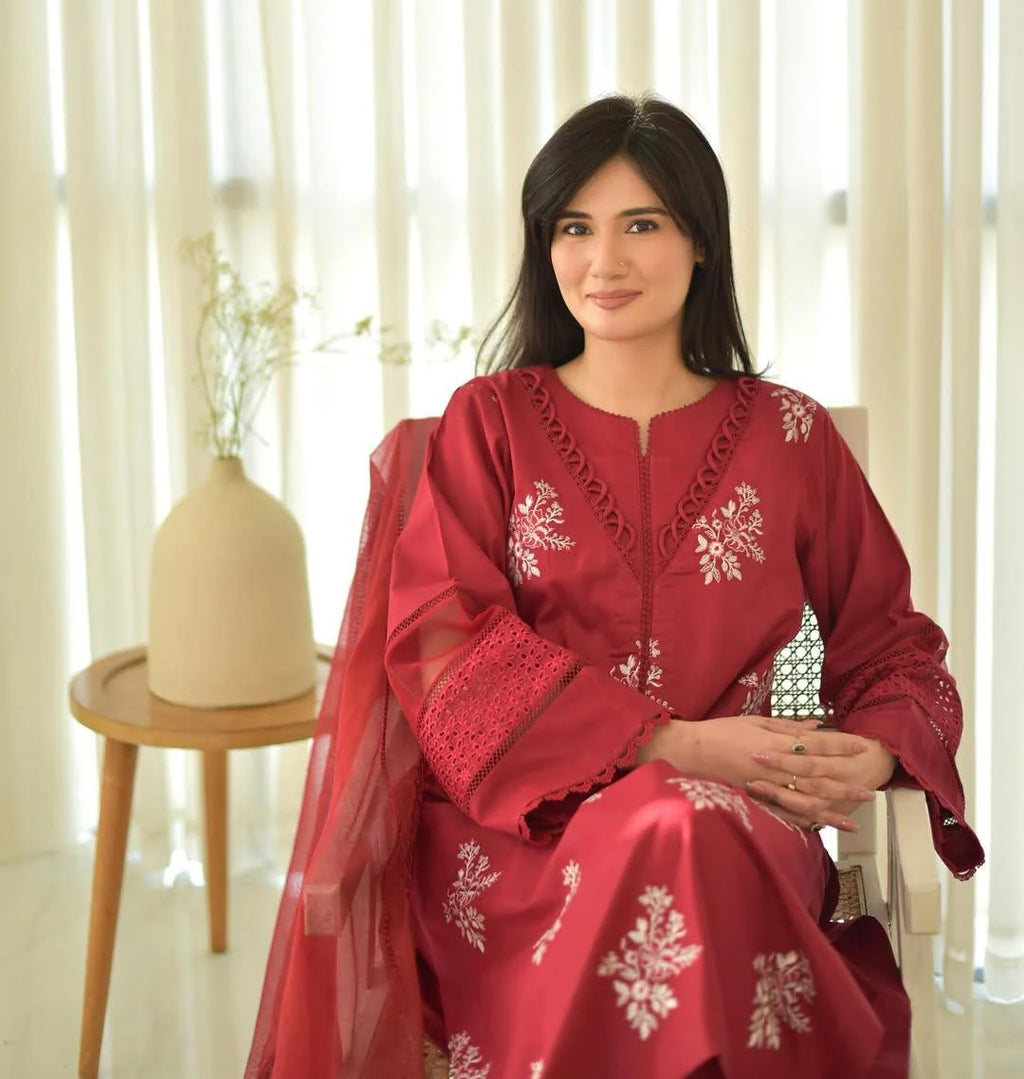 Horiya Embroidered Co-Ord Set Premium Summer Lawn Cotton