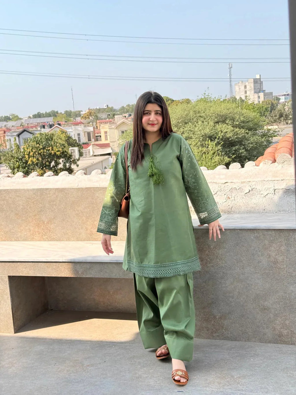 Minsha Embroidered Farshi Shalwar Set Premium Lawn