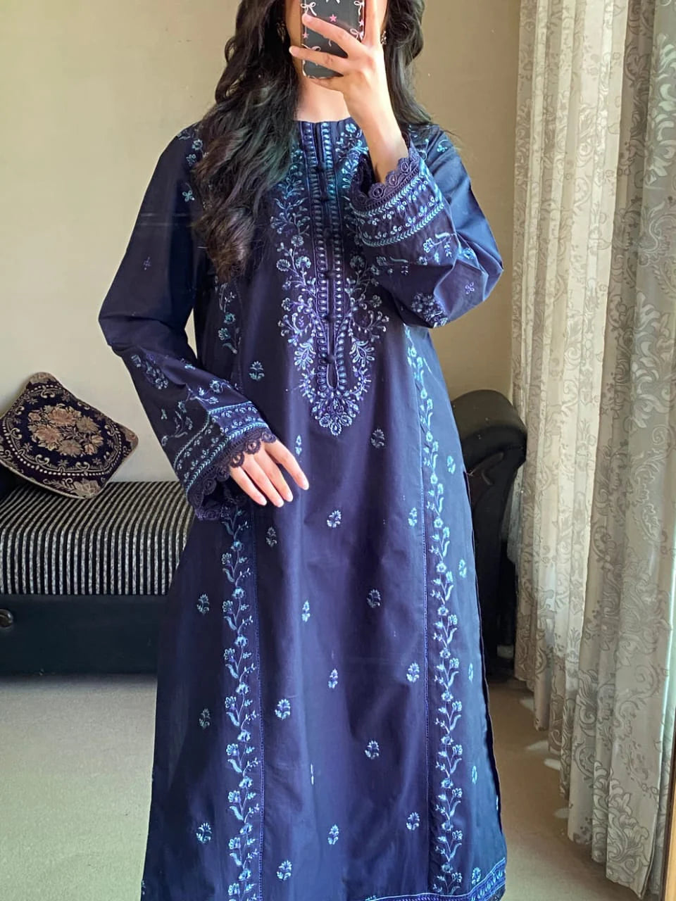 Zimal Blue 2PC Premium Lawn Cotton Summer Collection