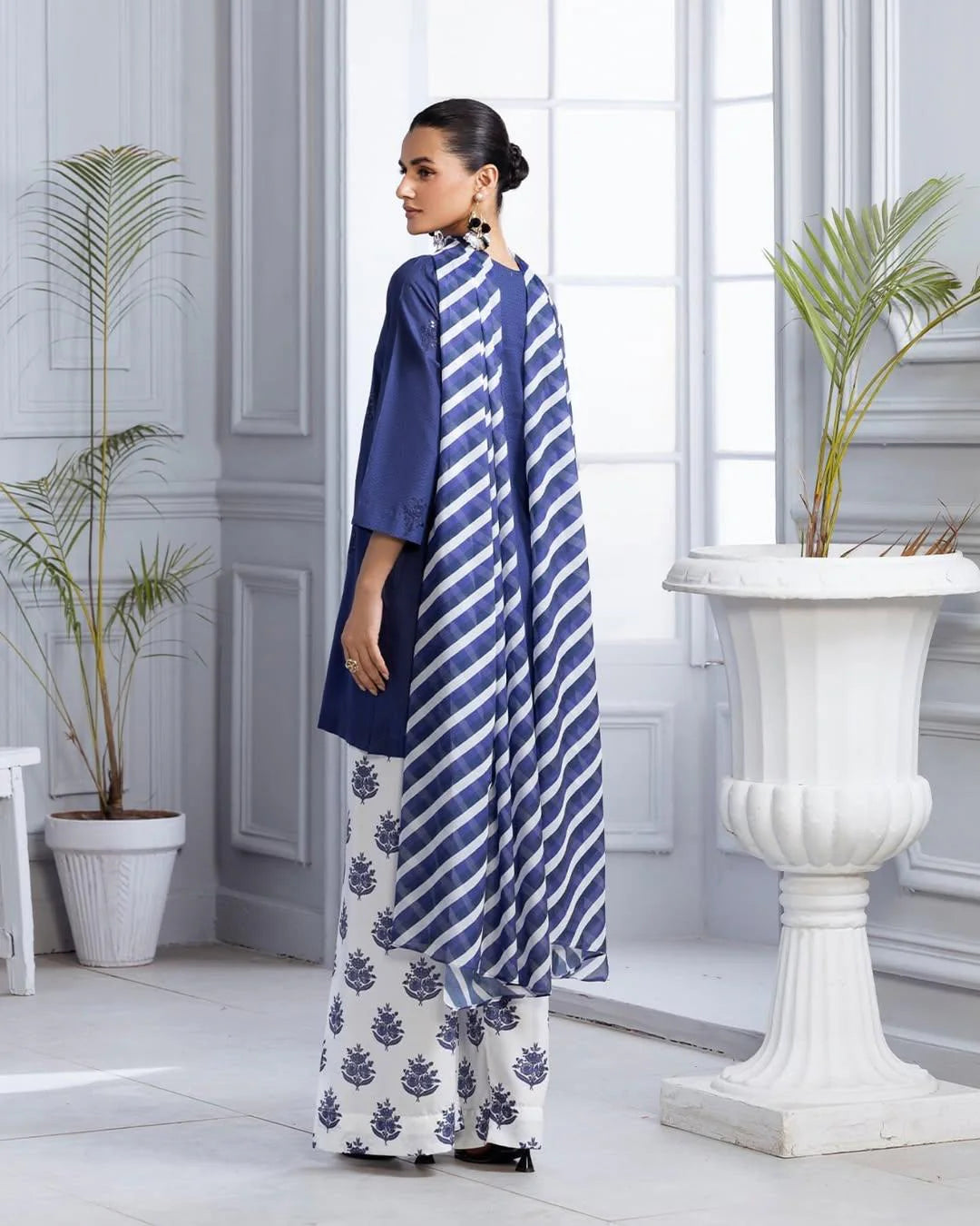 Blue Bloom Embroidered 3PC Premium Summer Collection