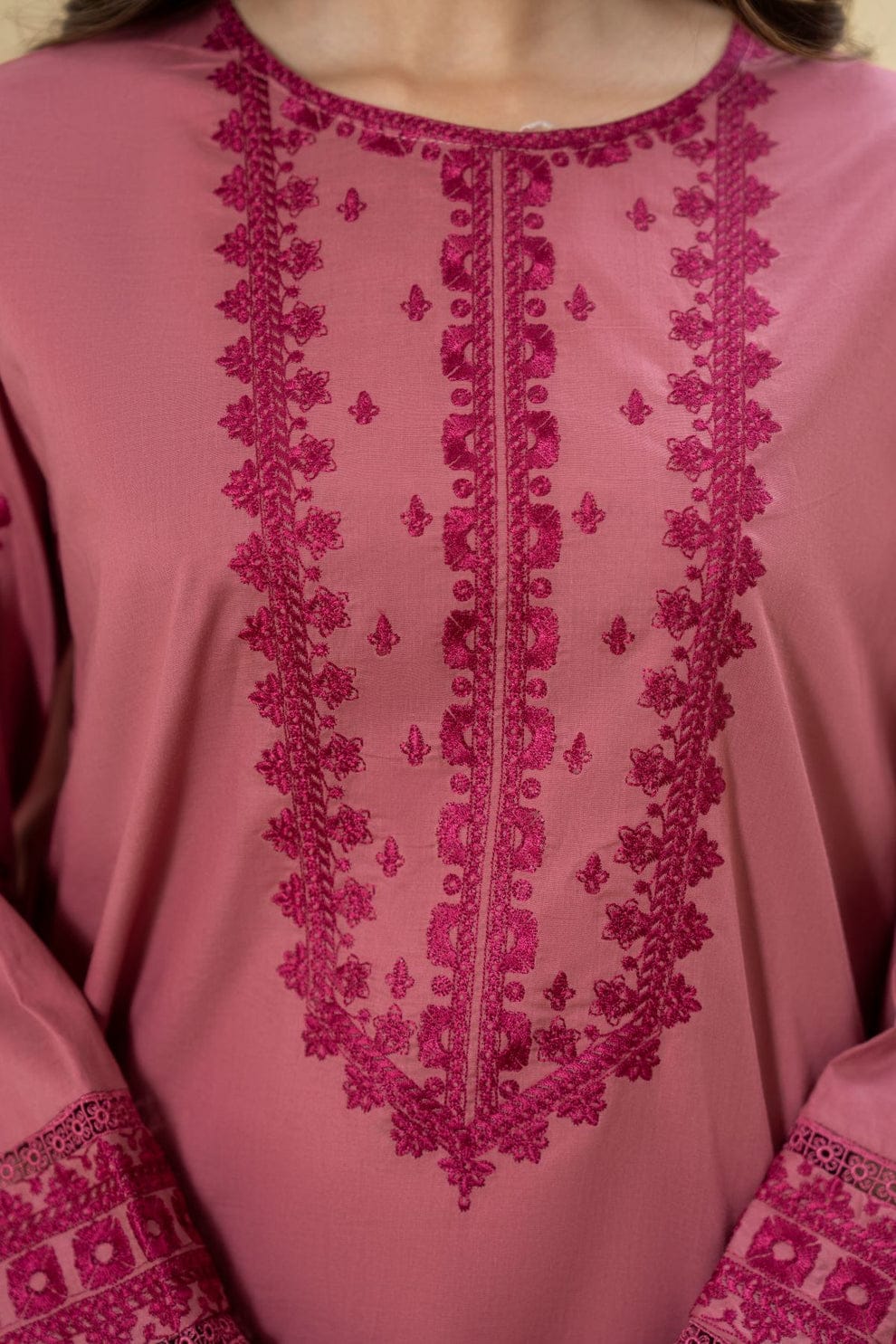 Ruby Pink Farshi Shalwar Set Premium Lawn Summer Collection