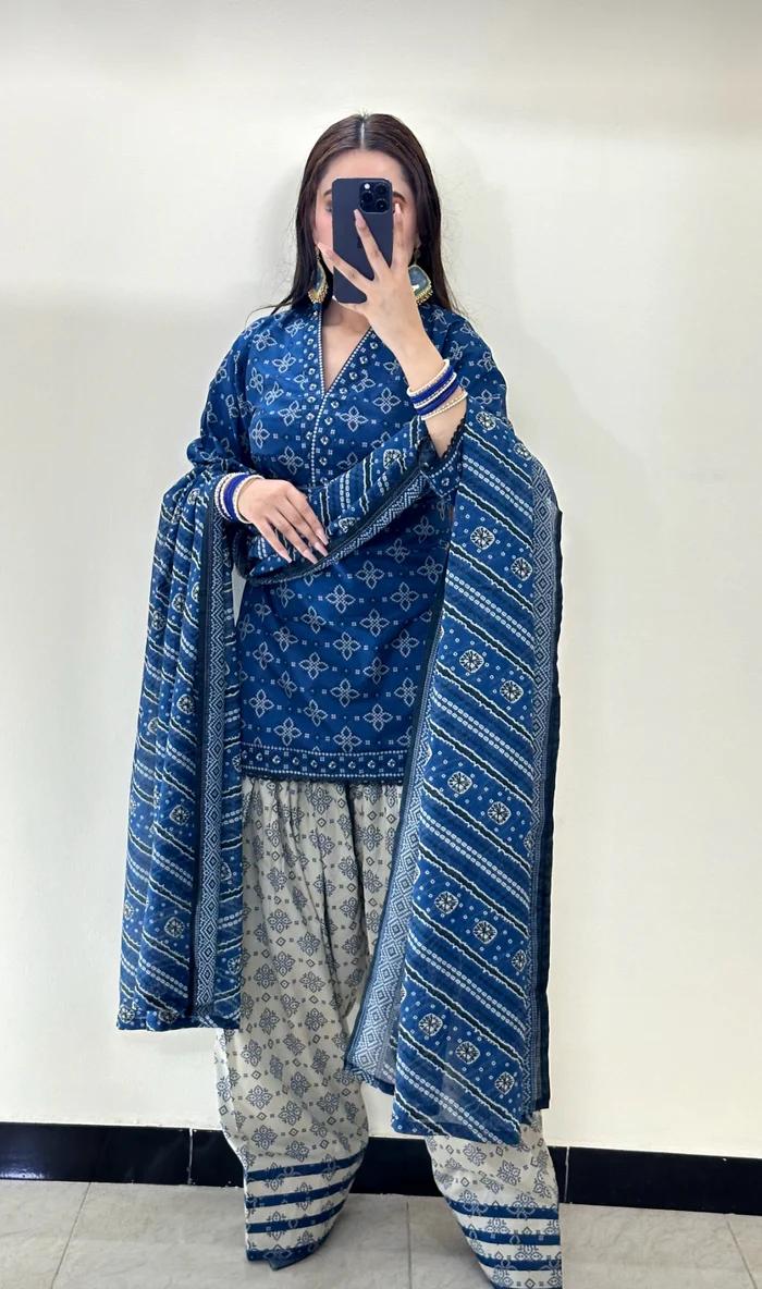 Chunri Digital Farshi Shalwar 3PC Luxury Collection