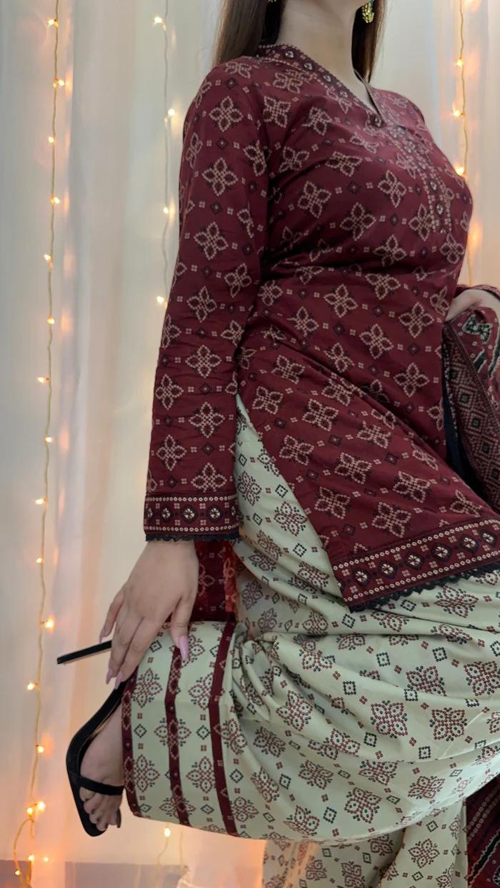 Chunri Digital Farshi Shalwar 3PC Luxury Collection