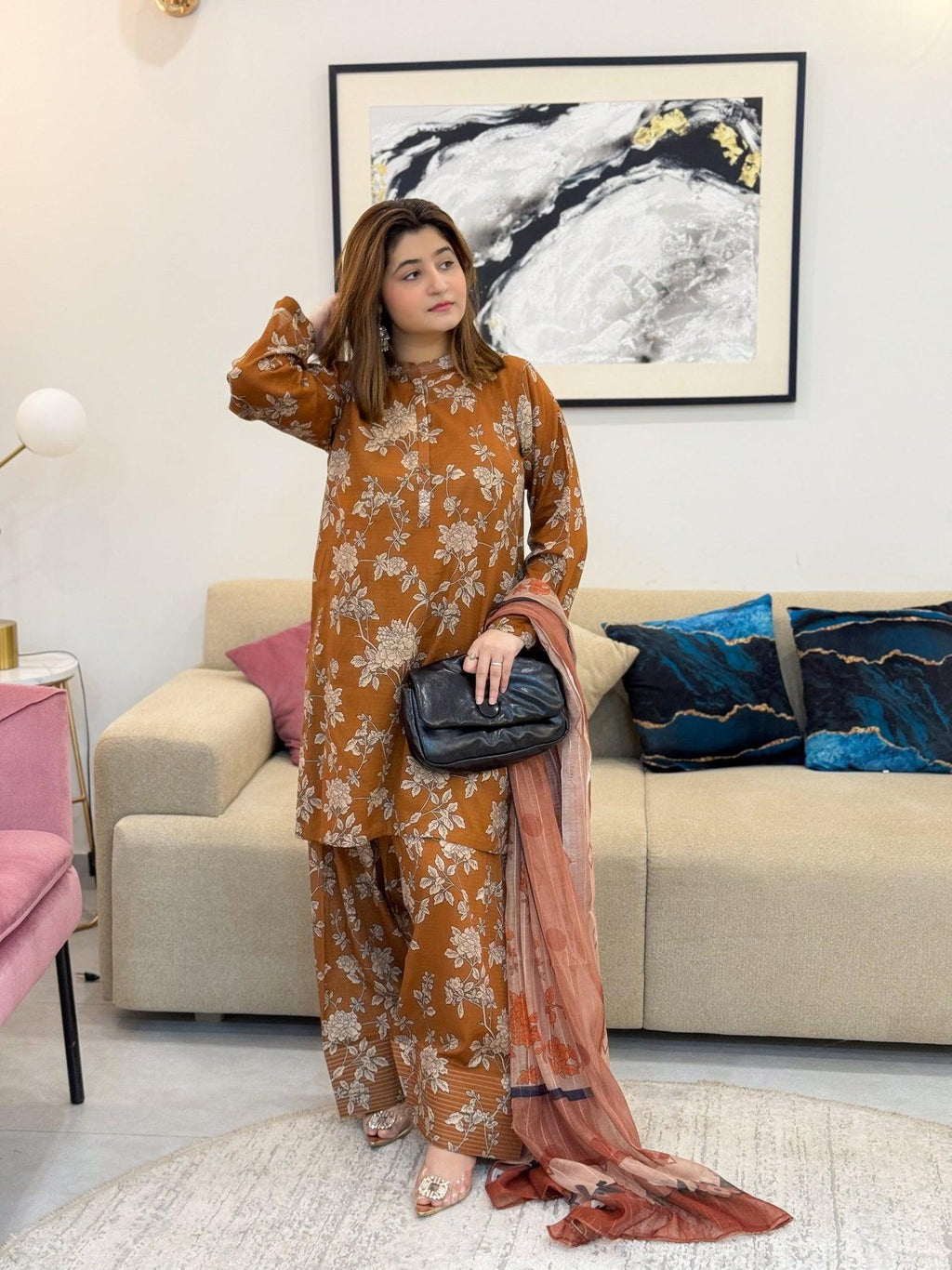 Meena Farshi Shalwar 3PC Digital Printed Winter Set