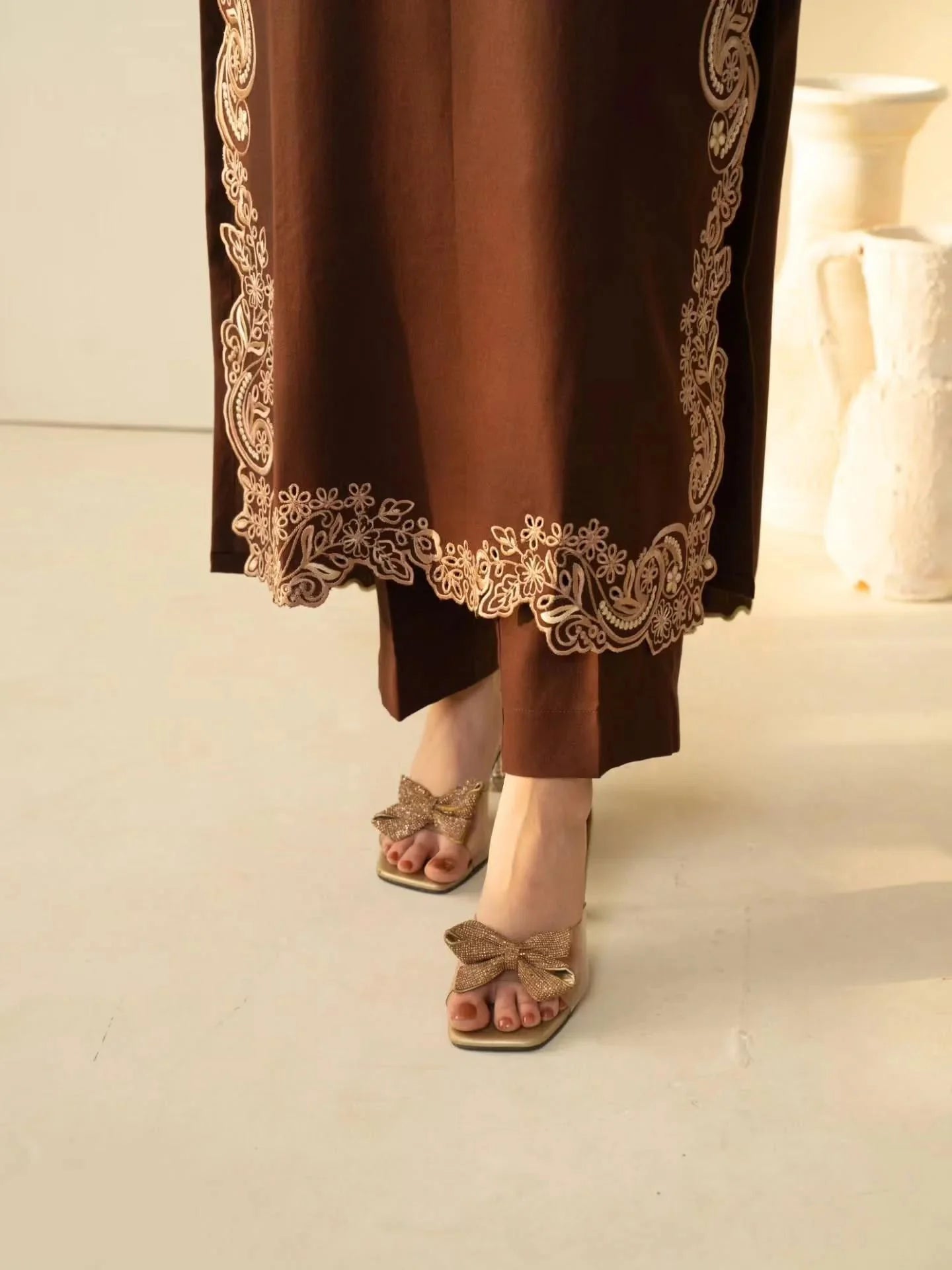 Tiraz Embroidered Shawl 3PC Premium Linen