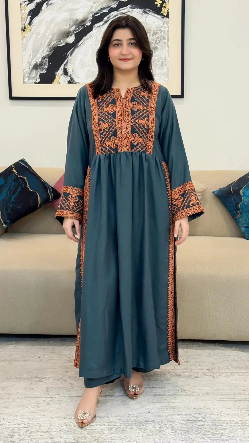 Gunkali Embroidered 72-Flair Co-Ord Winter Set