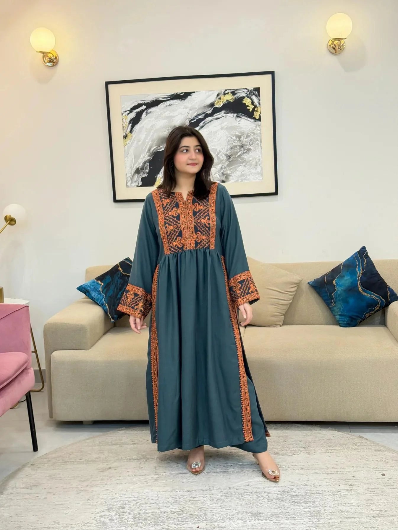 Gunkali Embroidered 72-Flair Co-Ord Winter Set