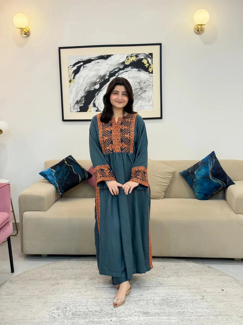 Gunkali Embroidered 72-Flair Co-Ord Winter Set