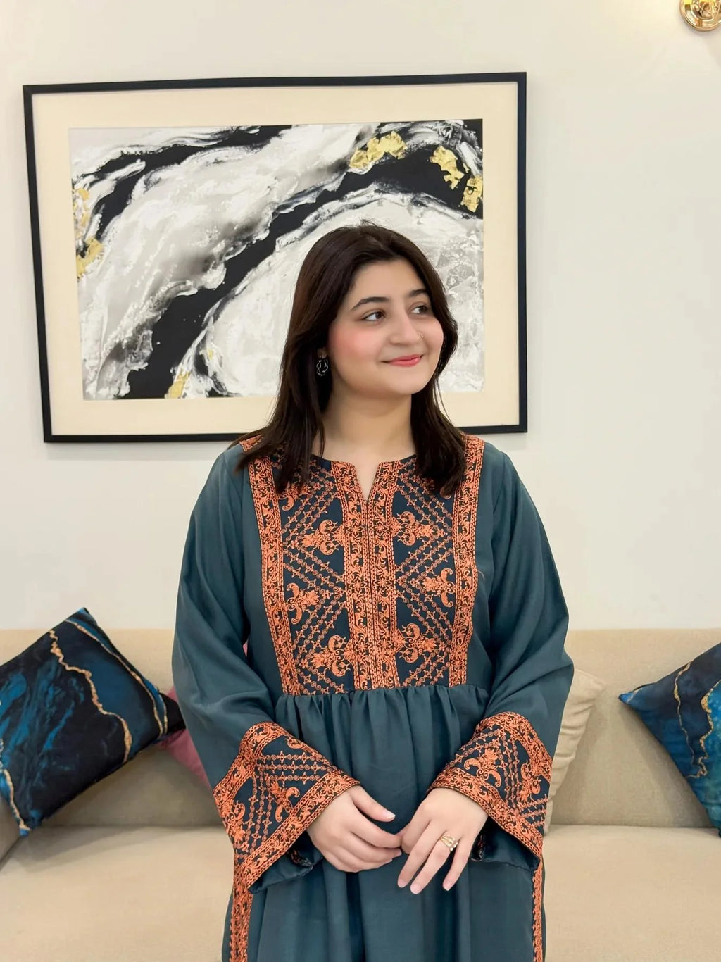 Gunkali Embroidered 72-Flair Co-Ord Winter Set