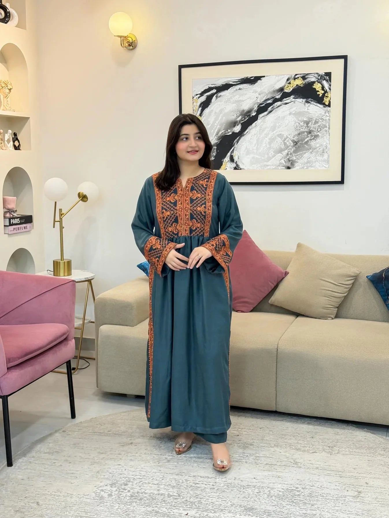 Gunkali Embroidered 72-Flair Co-Ord Winter Set