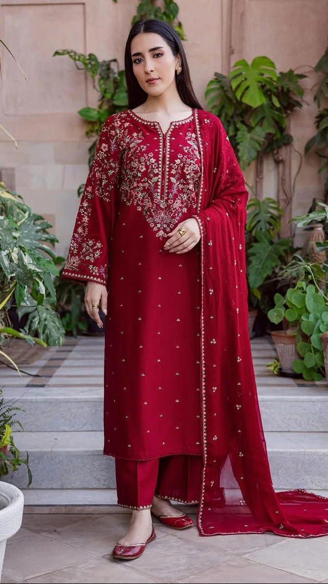 Sanaf Embroidered 3PC Premium  Collection