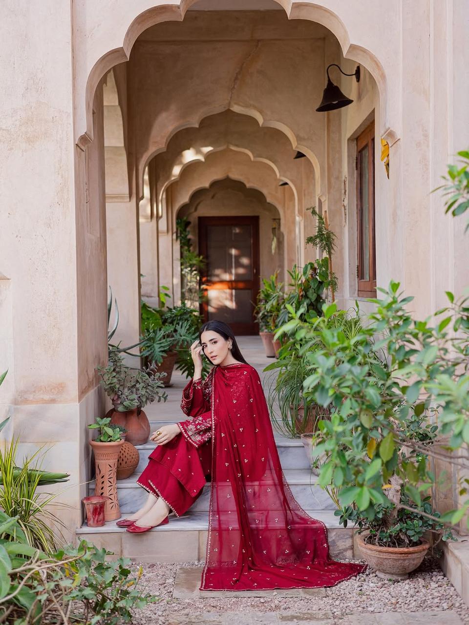 Sanaf Embroidered 3PC Premium  Collection