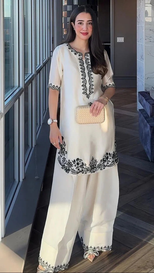 Mehmal Handmade Khaddar Embroidered 2PC Set