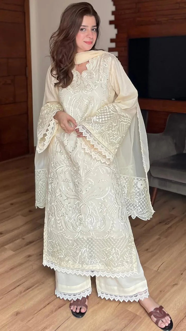 Rabeel Embroidered Shawl 3PC Luxury Winter Set