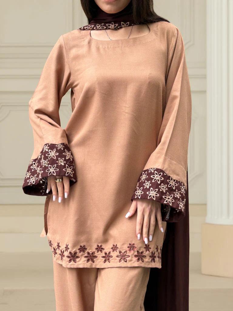 Rumi Embroidered Shawl 3PC Premium Marina Collection