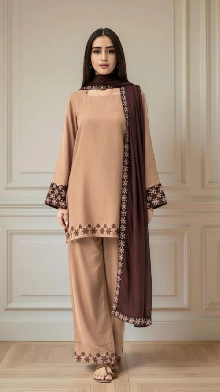 Rumi Embroidered Shawl 3PC Premium Marina Collection