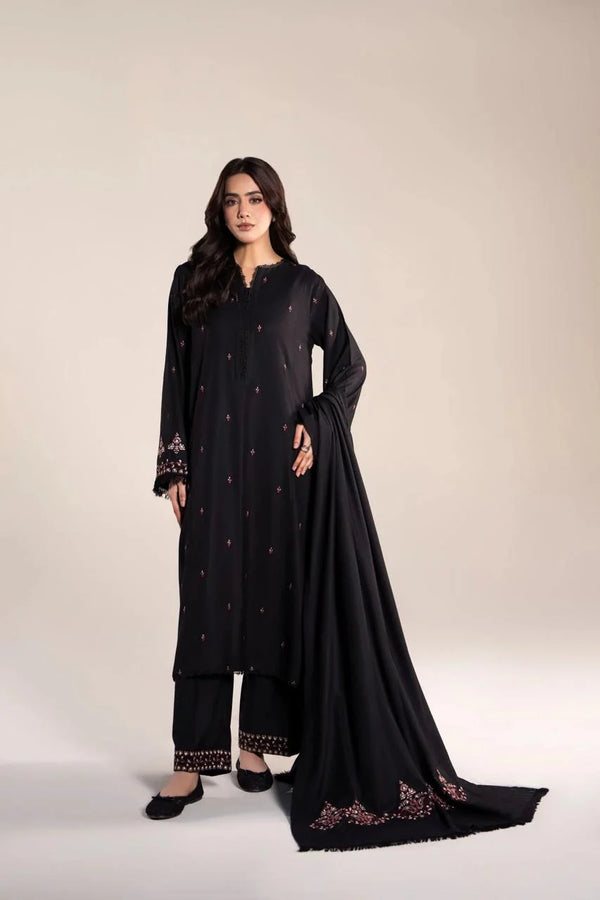 Dilara Embroidered 3PC Stone Linen Suit
