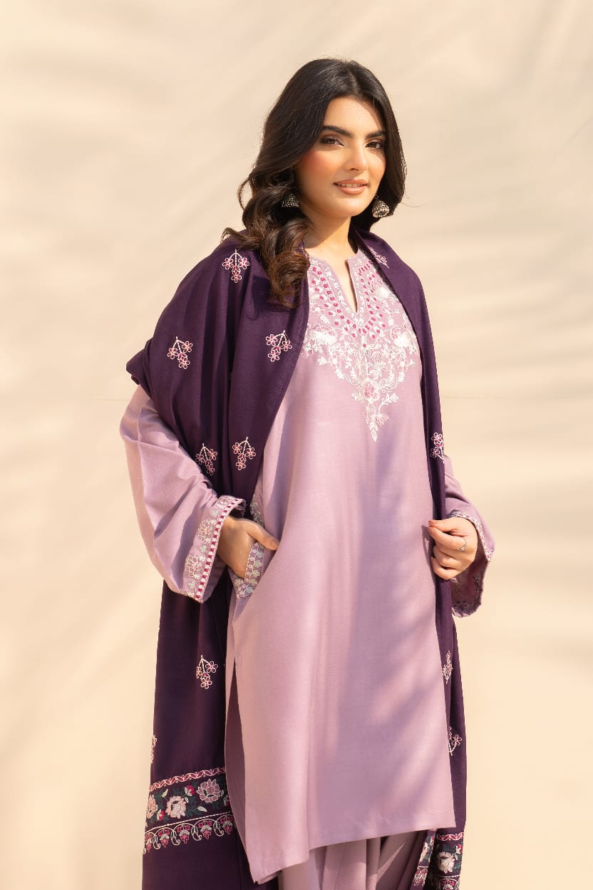 Laiba Embroidered 3PC Stone Marina Suit