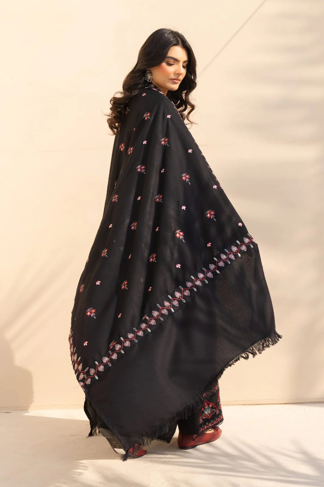 Nirmah Embroidered 3PC Stone Linen Suit