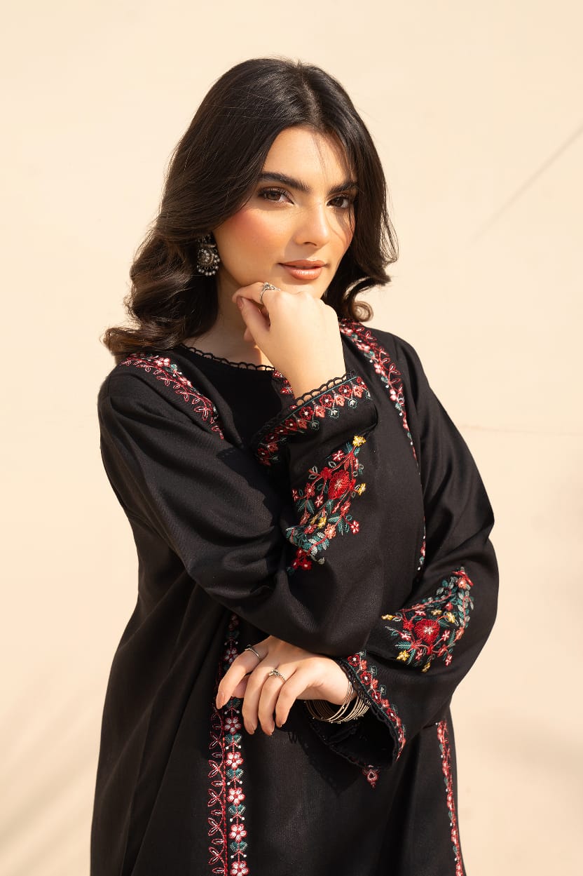 Nirmah Embroidered 3PC Stone Linen Suit