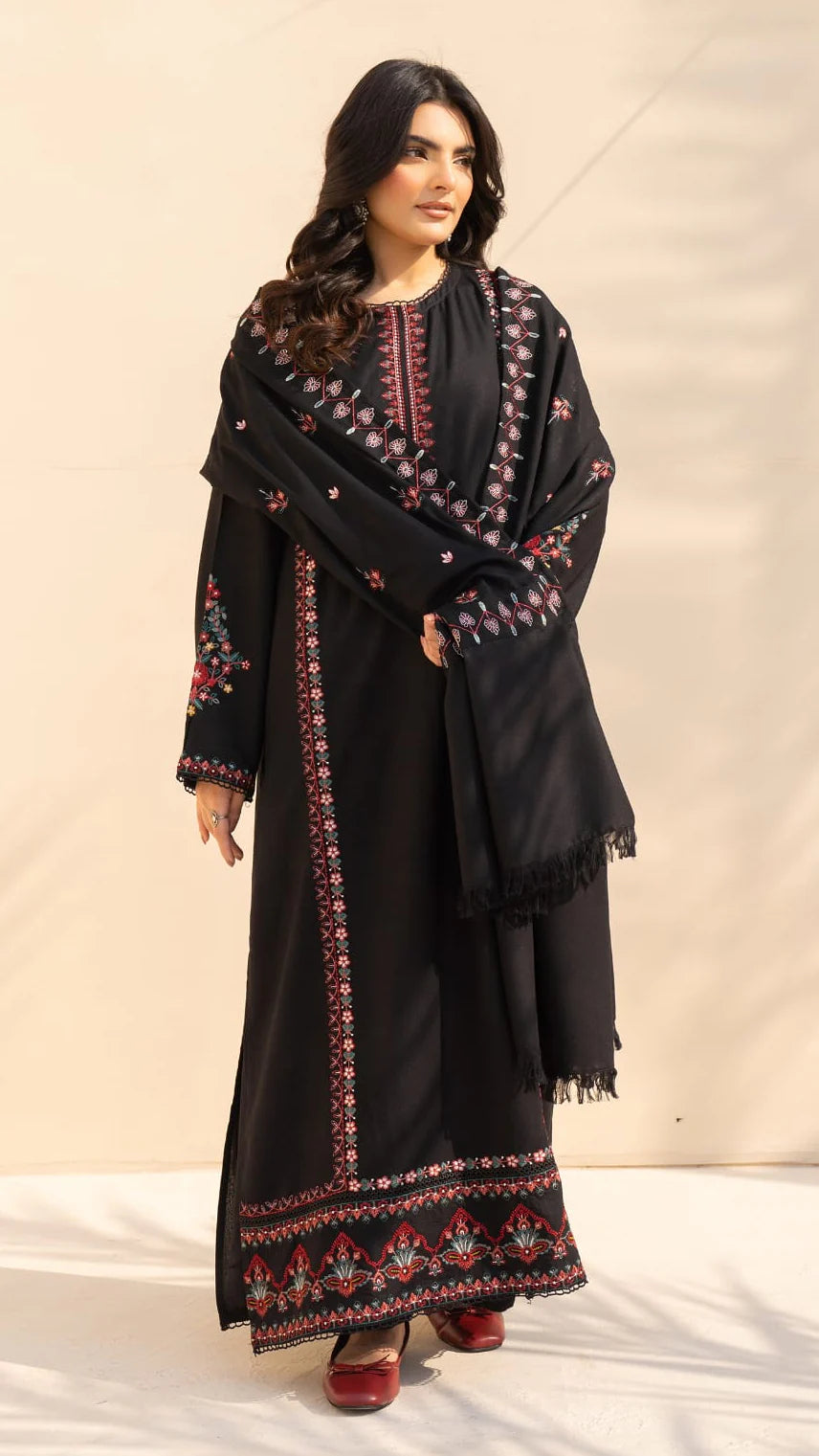 Nirmah Embroidered 3PC Stone Linen Suit