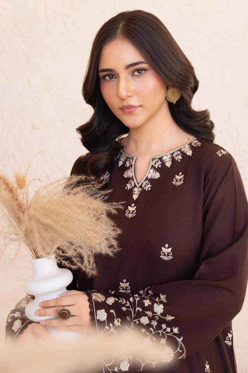 Saiban Embroidered 3PC Stone Linen Suit