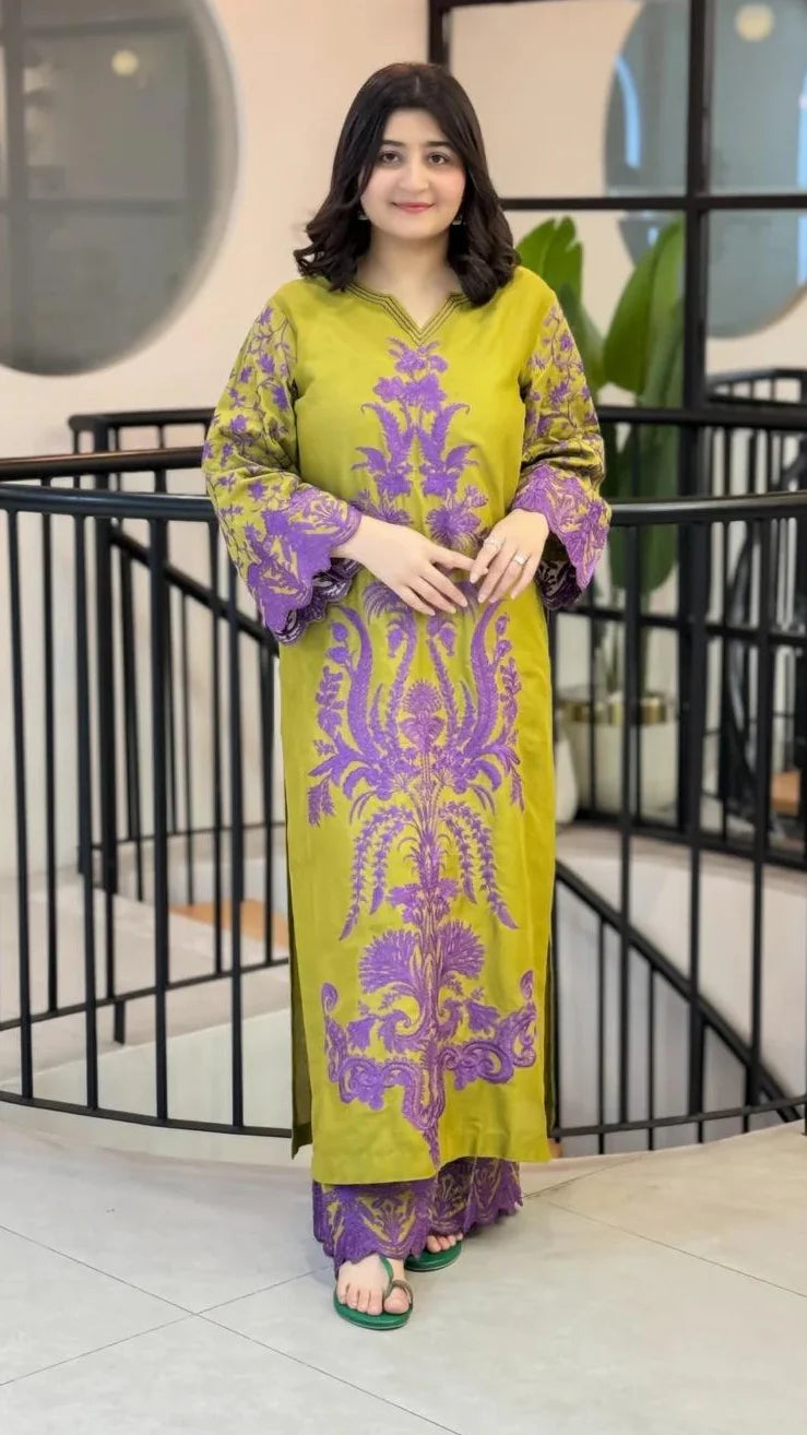 Fahmi Embroidered Co-Ord Set 2PC Luxury Eid Collection