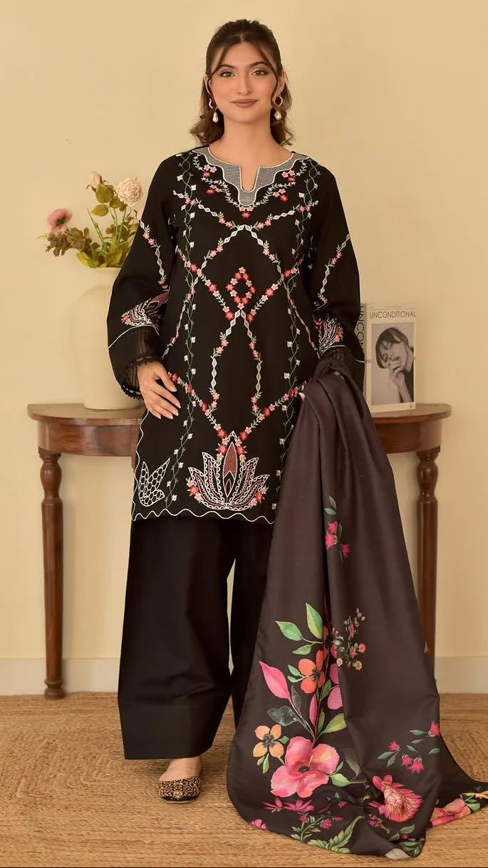 Simran Embroidered Farshi Shalwar 3PC Premium Lawn