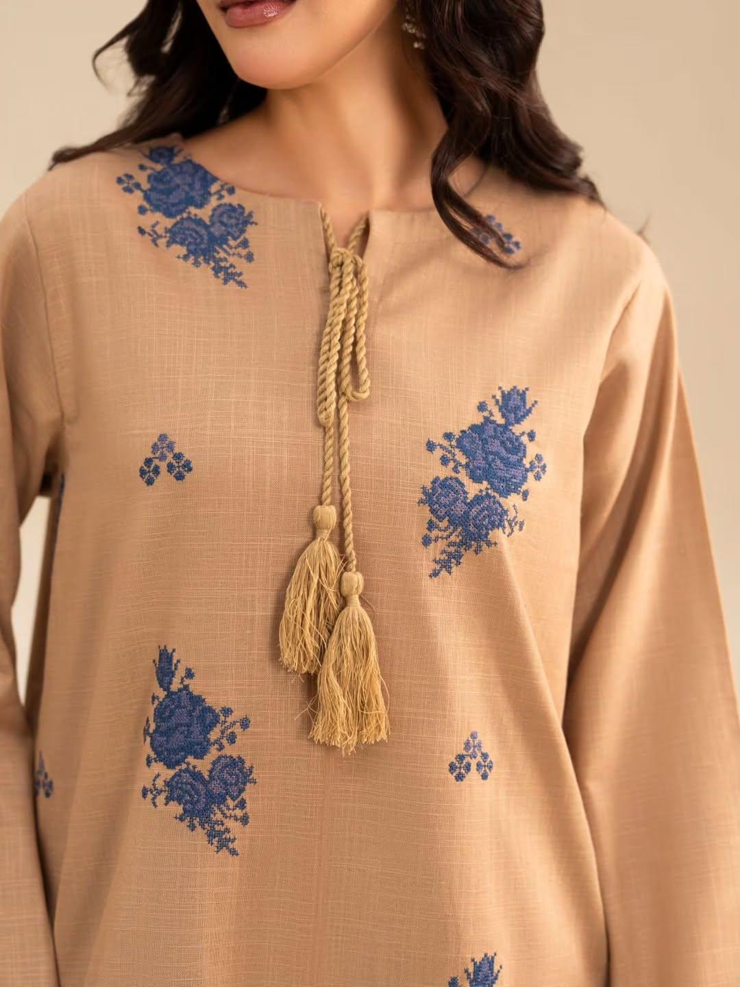 Reeza Embroidered Farshi Shalwar Set Premium Arabic