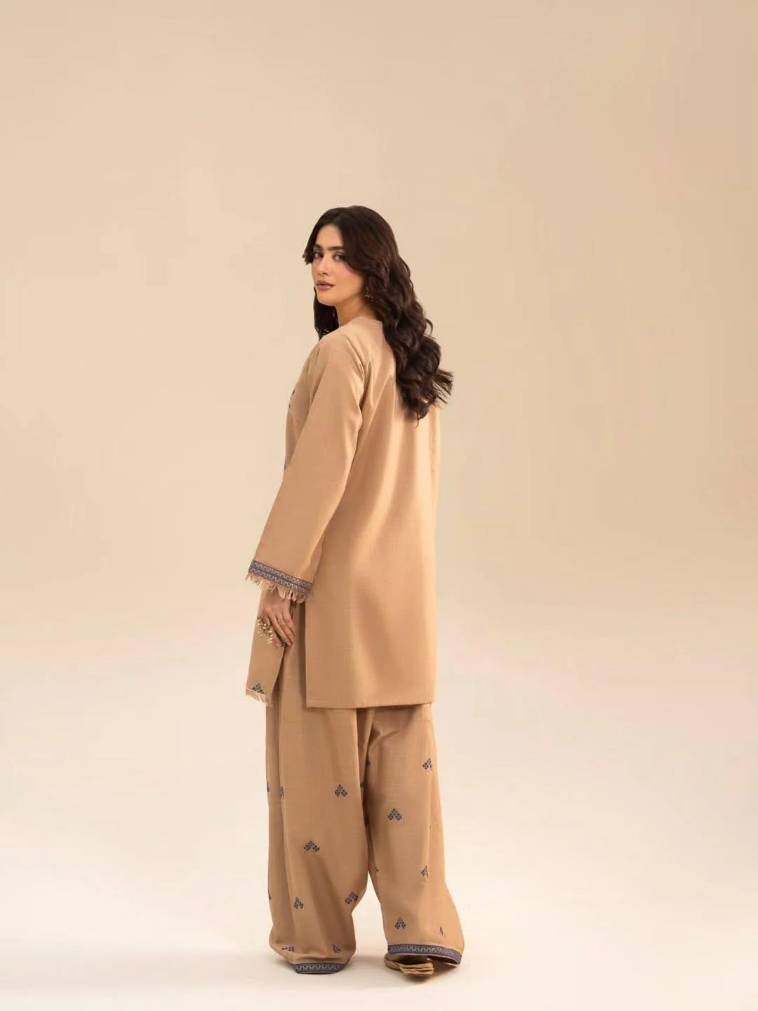 Reeza Embroidered Farshi Shalwar Set Premium Arabic