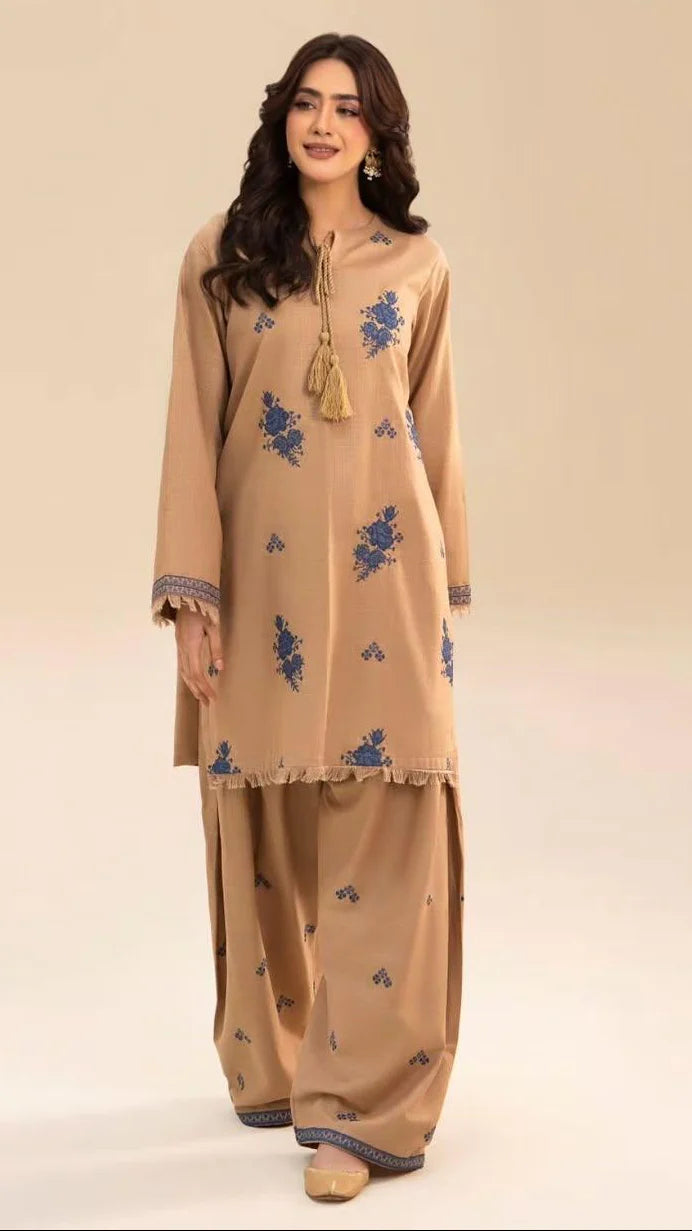 Reeza Embroidered Farshi Shalwar Set Premium Arabic