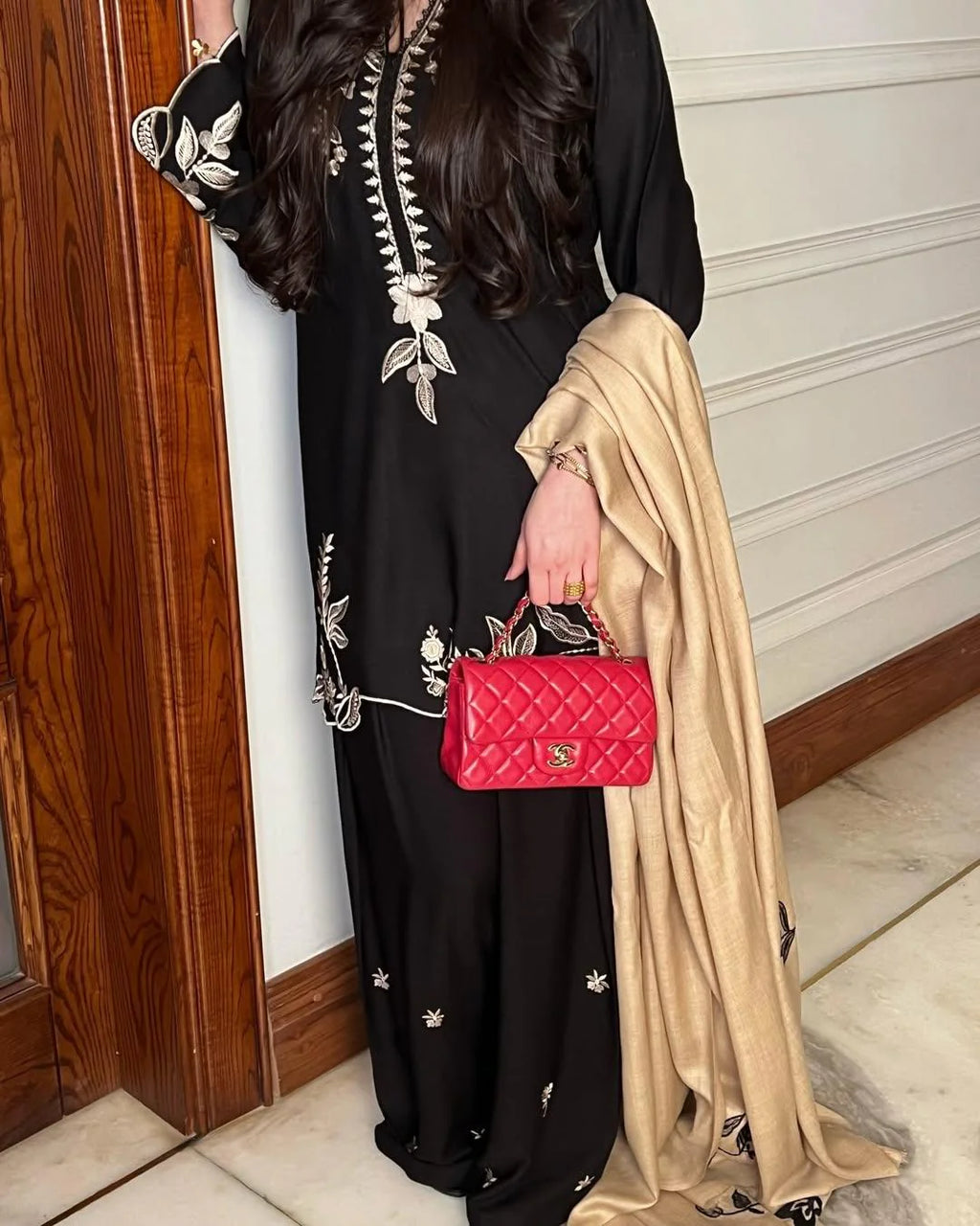 Midnight Embroidered Farshi Shalwar 3PC Premium Lawn